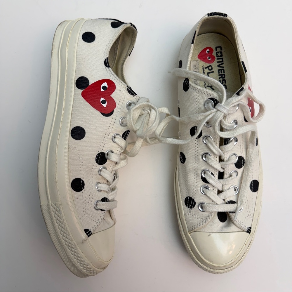 Comme des Garçons PLAY x Converse Chuck Taylor Low-Top Sneakers, Women Size 10 - Picture 2 of 8